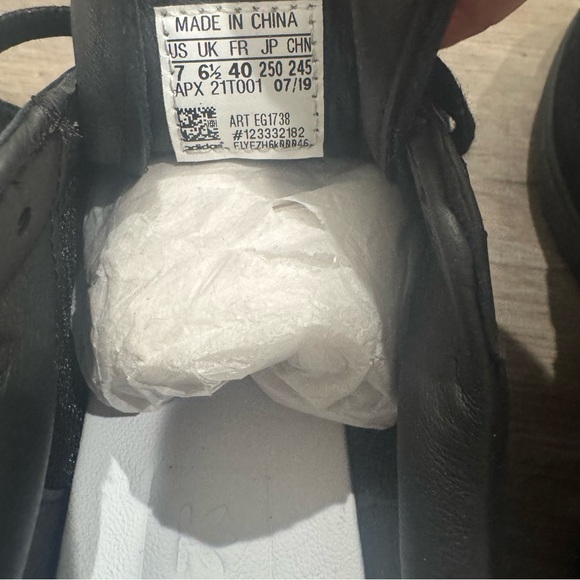 Y’s by Yohji Yamamoto Y3 adidas Wedge Stan Black Leather Sneakers - Picture 6 of 14